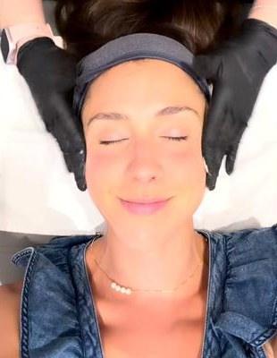 A creator sharing a photo after her facial